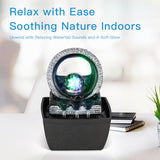 LED Rolling Ball Tabletop Water Fountain – Adjustable 3-Level Indoor Zen Decor (Painted Resin)