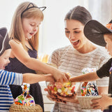 200-Pack Halloween Cellophane Treat Bags with 400 Twist Ties – Pumpkin, Ghost & Spider Designs (5x11 in)