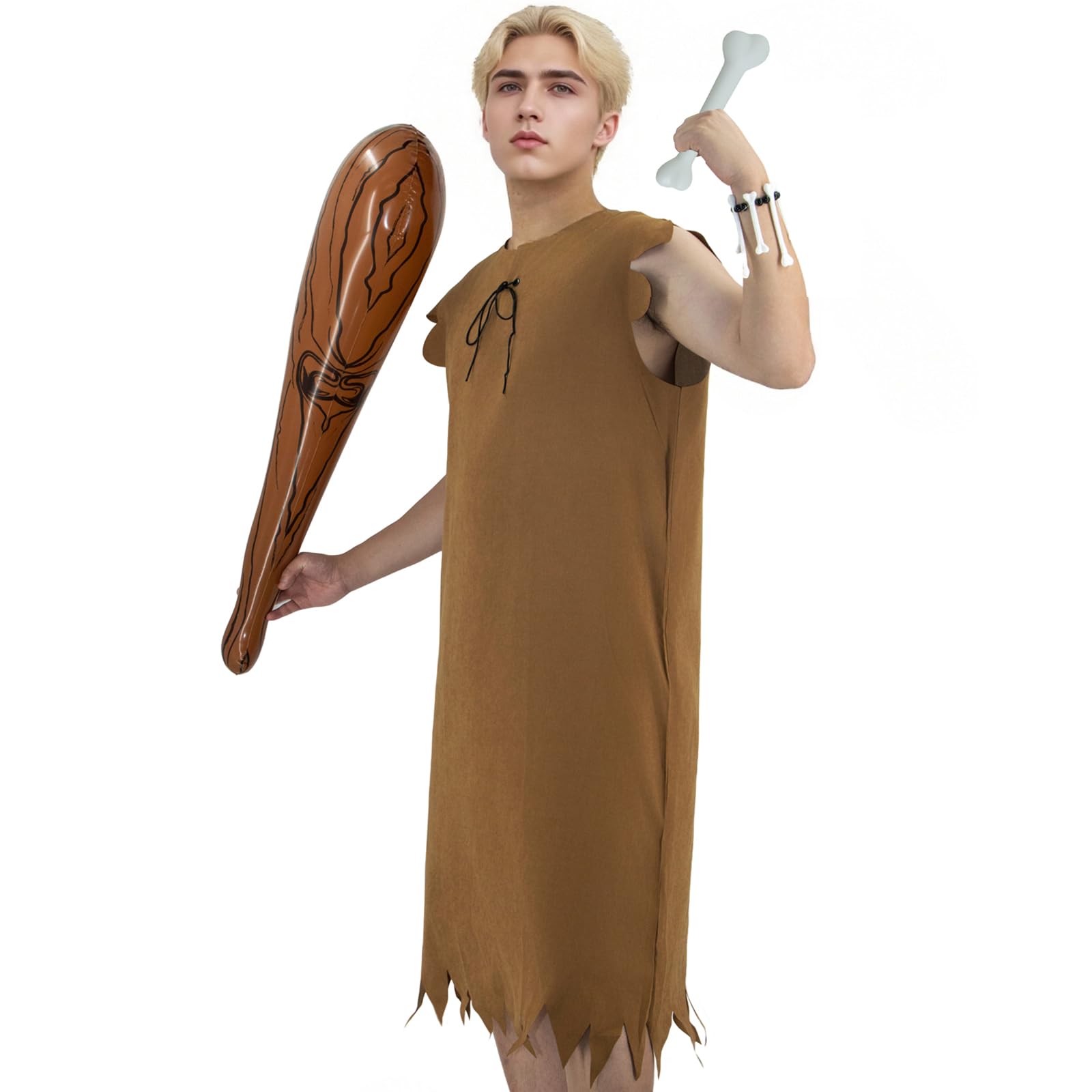 Barney Caveman Costume Set – Prehistoric Stone Age Outfit for Men 🪨🔥