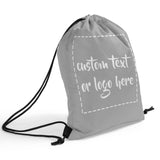 ZAACUSTOM Personalized Drawstring Backpack – Waterproof Oxford Cloth Custom Logo Gym & Sports Cinch Sack (Grey)