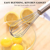 Stainless Steel Balloon Whisk Set (8”, 10”, 12”) for Baking & Cooking