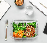 Glass Food Storage Containers with Lids – 30-Piece Borosilicate Meal Prep Set (Gray Lids)