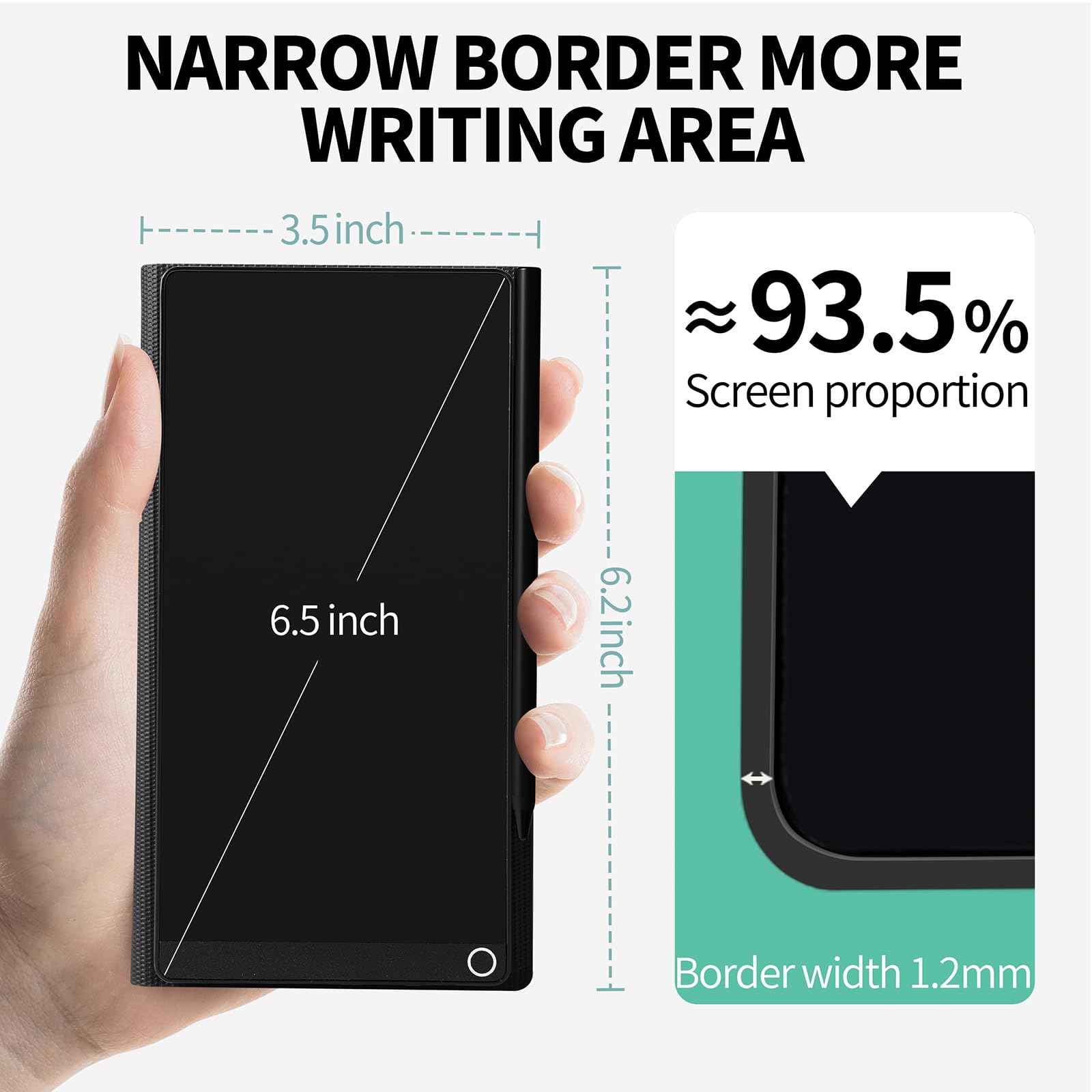 6.5” LCD Writing Tablet with Leather Case – Compact Reusable Digital Notepad (Black)