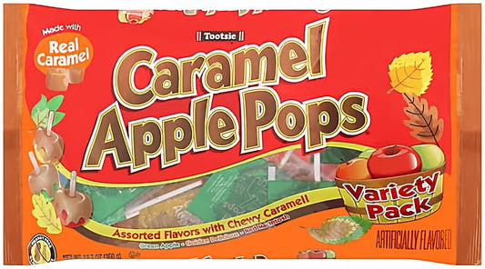 Caramel Apple Pops – 20 Individually Wrapped Lollipops (12.7oz Bag) – Green Apple, Golden Delicious & Red Macintosh Flavors