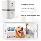 SKYMEE Smart Pet Camera with Treat Dispenser, 1080P HD & 2-Way Audio – WiFi Dog Monitor (White)