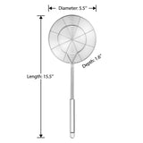 Stainless Steel Solid Skimmer Strainer – Heat Resistant Slotted Spoon with Long Handle