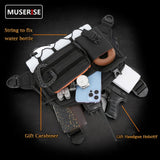 MUSERISE Tactical Chest Bag Vest – Lightweight EDC Chest Pack for Running, Cycling & Outdoor Workouts (Black)