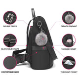 CHERUTY Women’s Anti-Theft Nylon Backpack Purse – Lightweight Fashion Travel Backpack with Rear Zipper Design (Black)