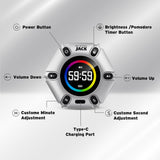 JACK Pomodoro Timer Productivity Cube with Visual Display, 3-5-10-25-30-60 Min Presets, Mute/Vibration/Sound Alerts, Rechargeable Focus Timer for Office, Study & ADHD – Silver