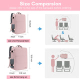 TAYGEER Women’s Carry-On Travel Backpack with USB Port & Shoe Compartment – TSA Approved – Amour Pink