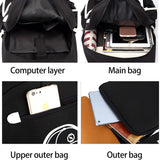 3-Piece Reflective School Backpack Set with Laptop Pocket