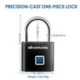 Rechargeable Fingerprint Smart Padlock, Keyless Biometric Security Lock with USB Charging for Gym, Luggage, Bike & Storage