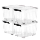 Extra Large Clear Storage Bin with Lid – 72QT / 68L Stackable Plastic Storage Box