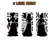 Halloween Window Clings – Extra Large Double-Sided Black Witch & Cat Stickers for Glass & Mirrors