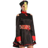 Chinese Zombie Costume for Women – Classic Dynasty-Inspired Halloween Cosplay Set (Robe, Hat, Belt & Rune Strip)