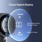 Premium Handheld Turbo Fan with 5000mAh Battery – Brushless Motor Portable Cooling Fan with Digital Display & Fast Charging (Grey)