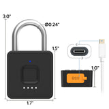 Smart Fingerprint & Keypad Padlock with App Control, USB-C Rechargeable Waterproof Locker Lock for Gym, Luggage & Storage