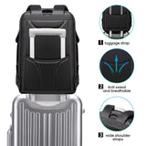 BANGE Anti-Theft Business Laptop Backpack – Waterproof Travel Backpack with USB 3.0 Fast Charging, Fits 17.3” Notebooks (Black)