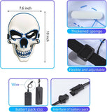 Blue LED Light-Up Skull Mask – Glow Halloween Party Mask for Kids & Adults 💀💙
