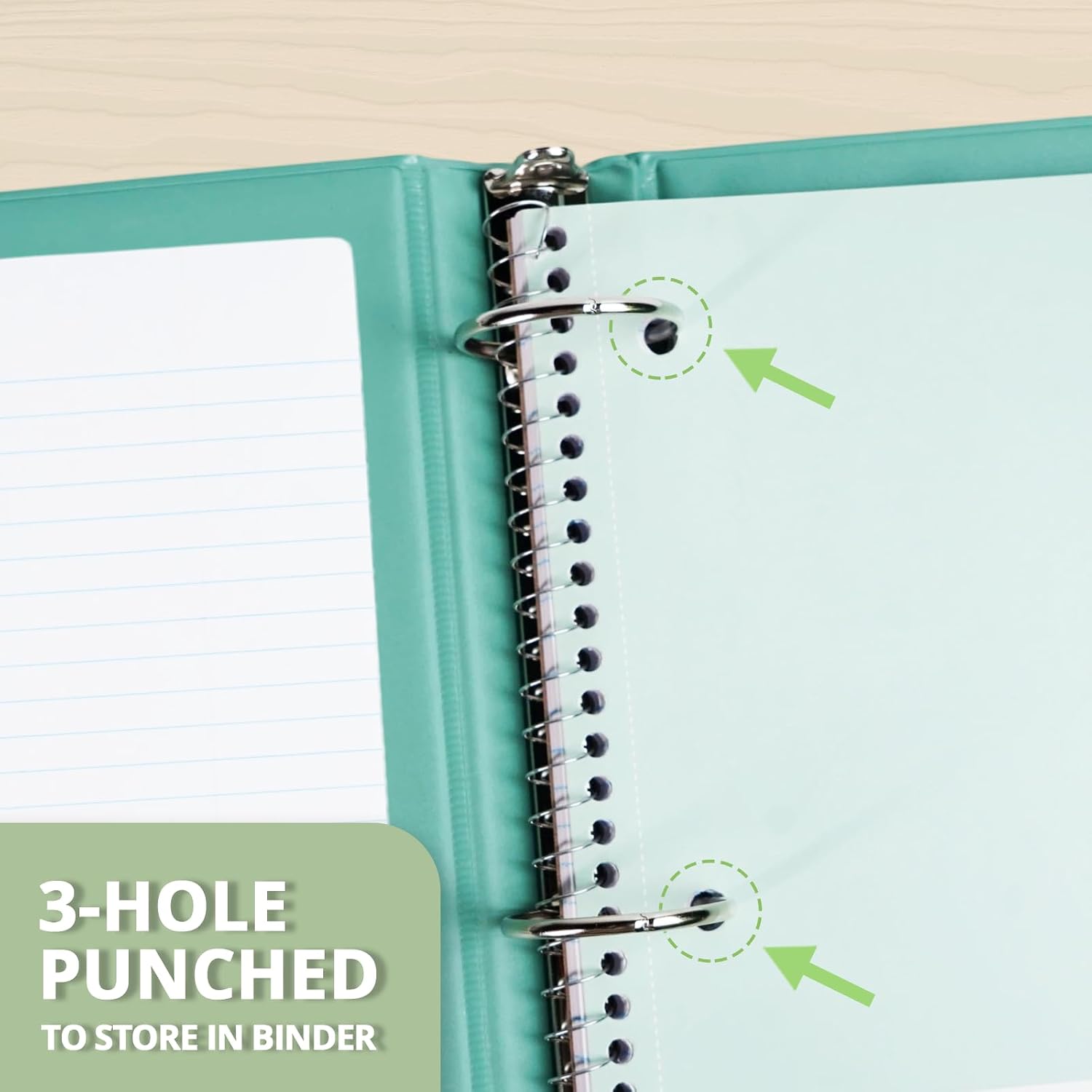 Assorted 5-Pack 3-Subject College Ruled Notebooks