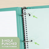 Assorted 5-Pack 3-Subject College Ruled Notebooks