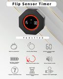 Octagon Pomodoro Timer with Gravity Sensor, Preset 1–90 Min, Pause & Resume, Custom Countdown & Stopwatch, Rechargeable Focus Timer for Work, Study & Kitchen – Black