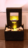 Slate Gray Tabletop Water Fountain with Amber LED – Dual Power Indoor & Patio Décor (Gray)