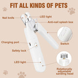 2-in-1 Dog Nail Clipper & Grinder with LED Light – Quiet Type-C Rechargeable Pet Nail Trimmer (Pink)