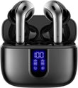 TAGRY X08 Wireless Bluetooth Earbuds with LED Power Display, Wireless Charging Case & 60H Playback – Waterproof Stereo Headphones Black