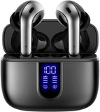 TAGRY X08 Wireless Bluetooth Earbuds with LED Power Display, Wireless Charging Case & 60H Playback – Waterproof Stereo Headphones Black