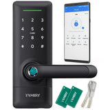 Yamiry Smart Door Lock with Fingerprint, App Control, Keypad & Alexa Support, Keyless Entry Deadbolt for Home & Rental Security