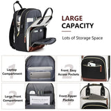 Women’s Laptop Backpack with USB Charging Port – Stylish Business & Travel Backpack for 15.6″ Laptops (Black Beige)