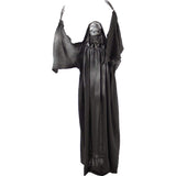 Haunted Hill Farm 63-in. Talking Reaper Halloween Animatronic, Indoor or Outdoor Halloween Decoration with Flashing White Eyes, Poseable and Battery Operated Fright Props for Home or Haunted House