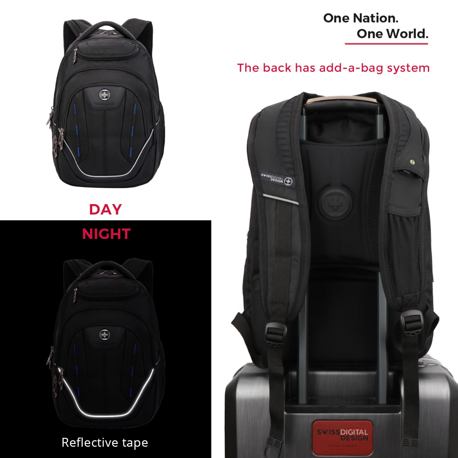Swissdigital Design TSA Business Laptop Backpack – USB Charging RFID Travel Bag for Men