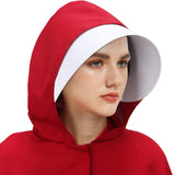 PARTYEVER Handmaids Bonnet Women's Victorian White Wide Brim Bonnet Head Cover Cap Handmaiden Cosplay Hat Costume Accessory
