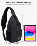 Waterfly Crossbody Sling Backpack – Travel & Hiking Chest Bag, Black