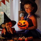 LED Light-Up Jack-O’-Lantern Pumpkin – Battery Operated Tabletop & Outdoor Halloween Decoration (6.6 x 5.9")