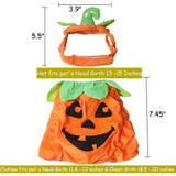 Pumpkin Pet Costume Set – Orange Halloween Outfit with Hat & Clothes for Cats and Small Dogs