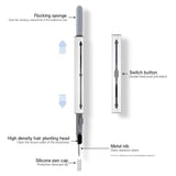 3-in-1 Earbuds Cleaning Pen with Precision Brush & Metal Tip – Wireless Headphone Care Tool White Gray