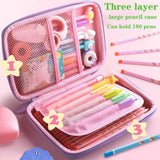 Pink 3D EVA Pencil Case Set with 60-Pen Capacity