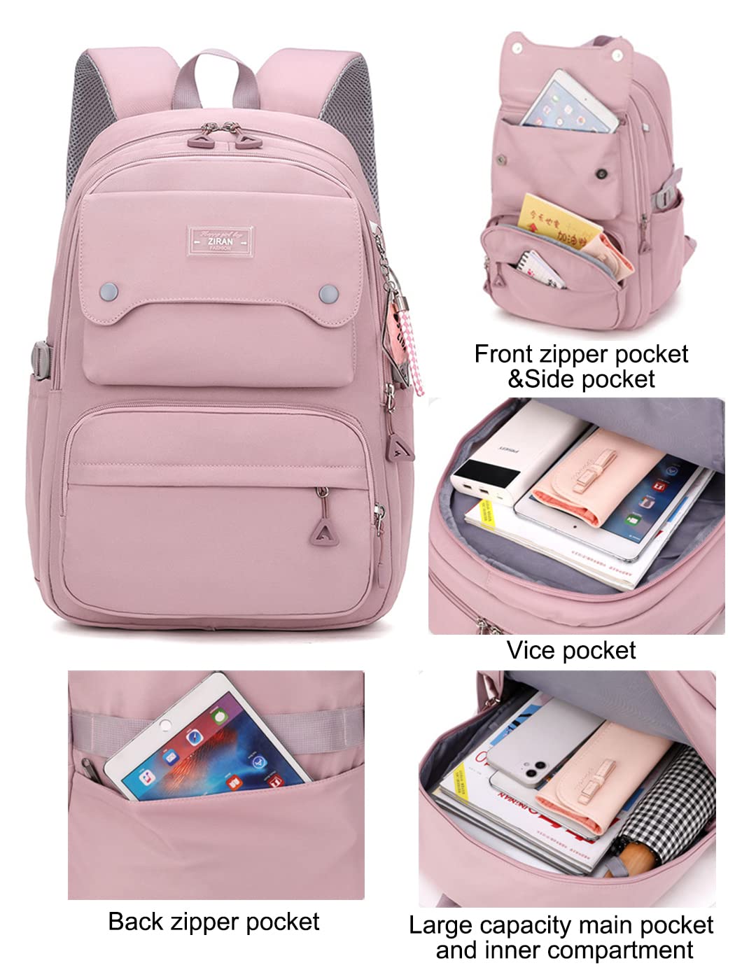 JIAYOU Teen Girls Casual Backpack – Lightweight School & Travel Laptop Daypack 26L