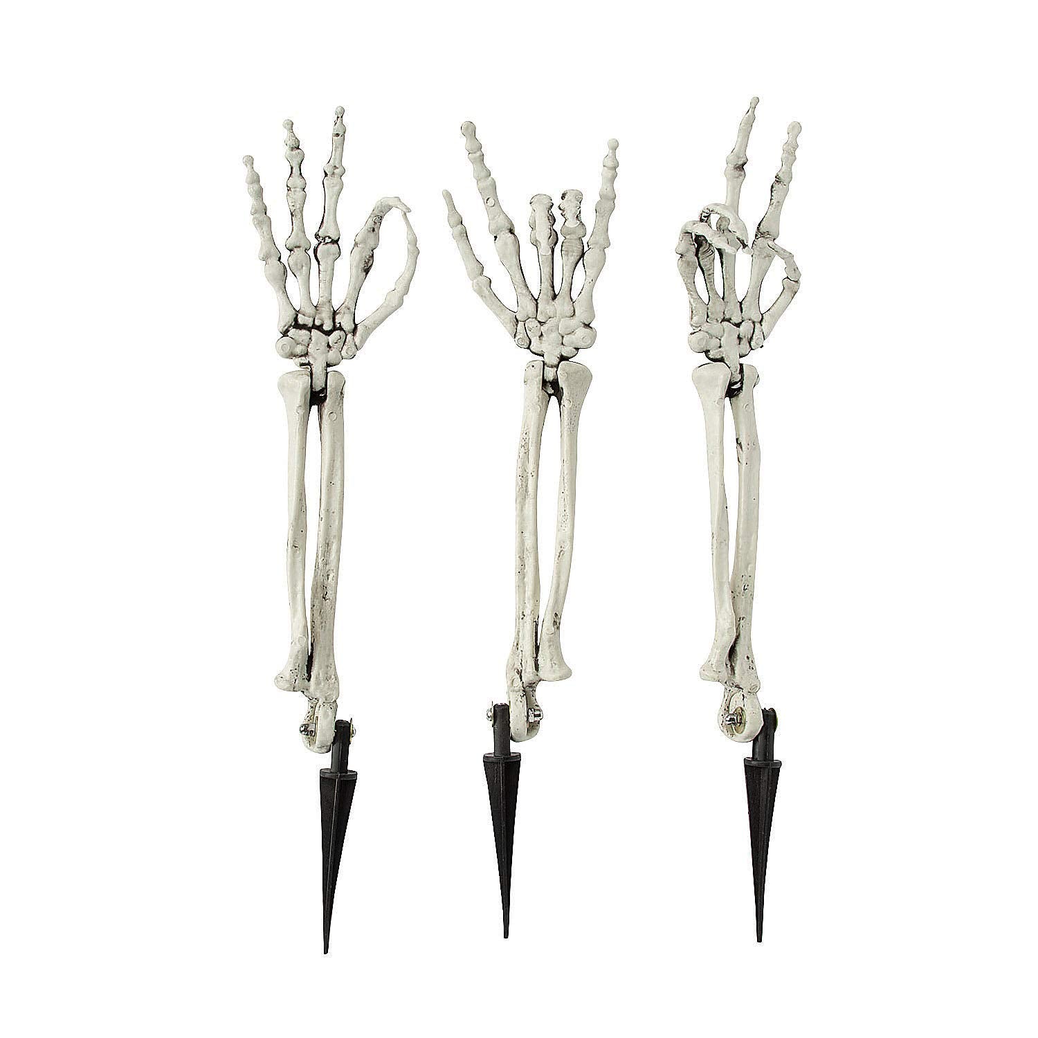 3PCS Skeleton Hand Groundbreakers – 20" Realistic Plastic Yard Stakes for Halloween Outdoor Decorations