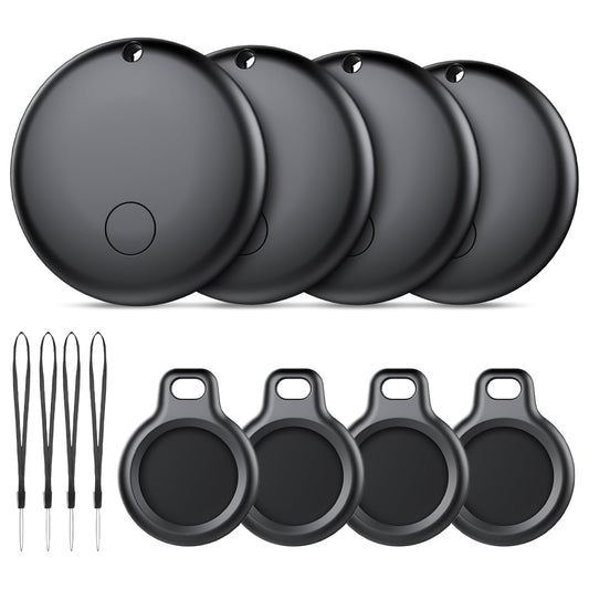 Android Bluetooth Tracker Tag 4 Pack, Find Hub Compatible Smart Item Locator with 120 ft Range, IP68 Waterproof, Replaceable Battery