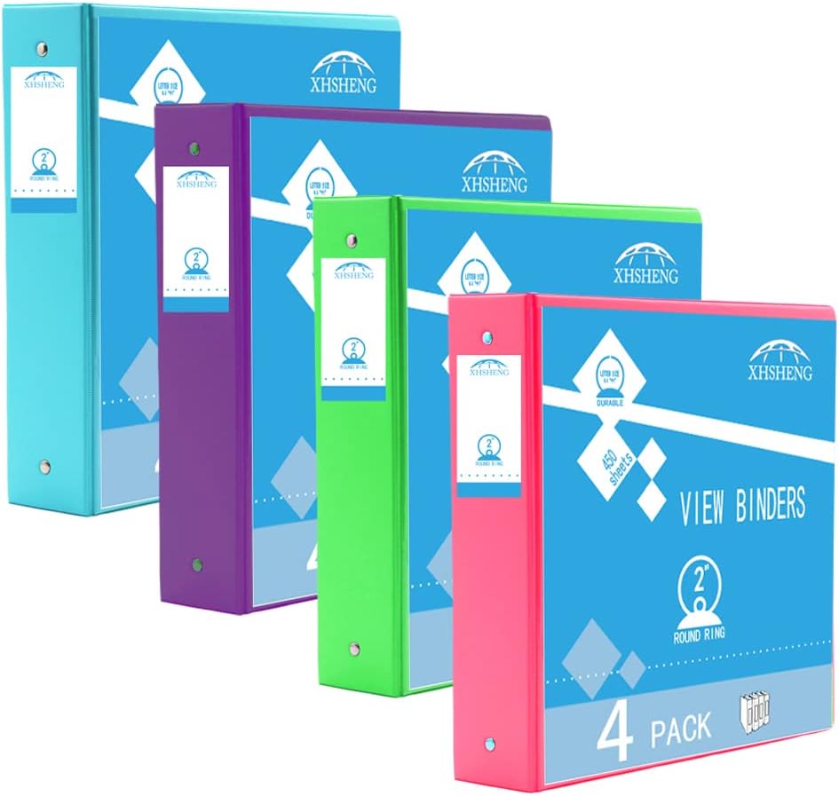 6-Pack Color View 1-Inch 3-Ring Binders