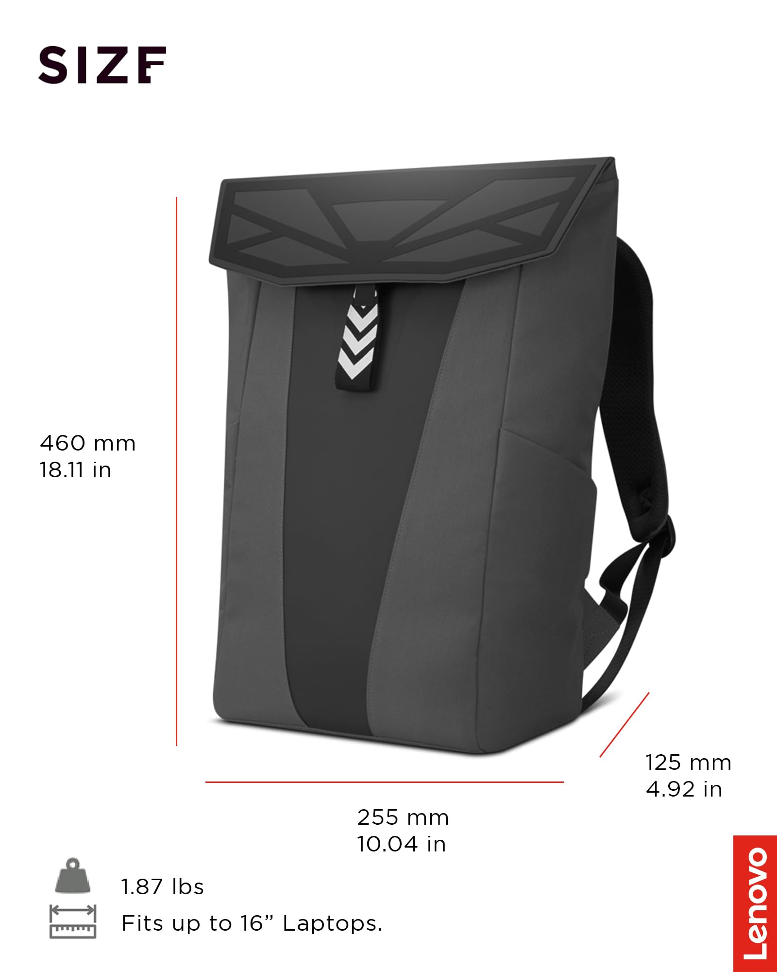 Lenovo Legion Gaming Backpack GB400 – Lightweight Water-Repellent 16″ Laptop Backpack with Anti-Shock Protection (Dark Grey)