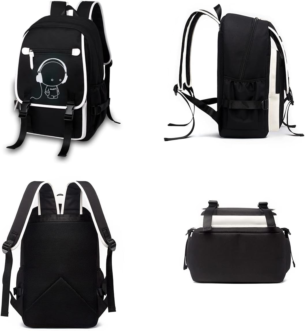 3-Piece Reflective School Backpack Set with Laptop Pocket