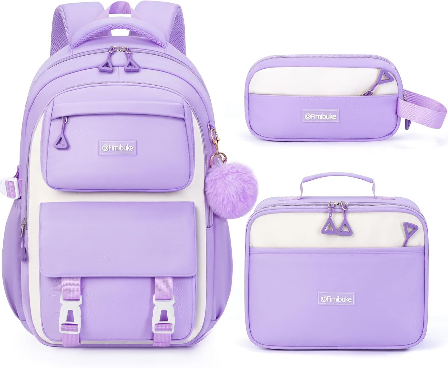 Blue 3-Piece Waterproof School Backpack Set