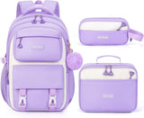 Blue 3-Piece Waterproof School Backpack Set