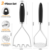 Dual Potato Masher Set – Stainless Steel Heavy-Duty Mashers with Ergonomic Handles (2-Piece)