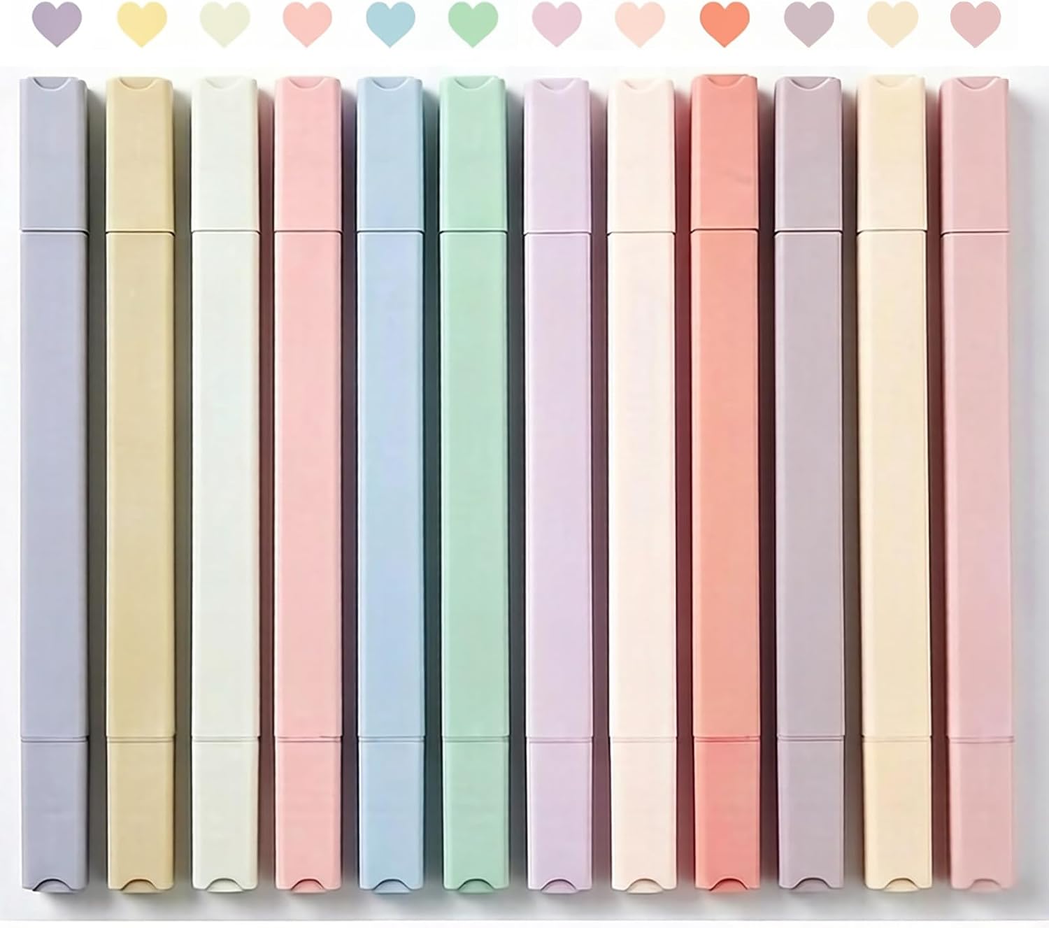 12-Color Dual-Ended Pastel Highlighter Set